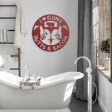 I Love Guns Butts and Bacon  Metal Wall Art