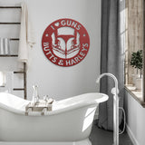 I Love Guns Butts and Harleys Metal Wall Art