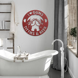 I Love Guns Titties and Beer Metal Wall Art