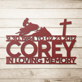 In Loving Memory Snowmobile Metal Wall Art