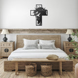 Jesus Christ Face Cross Metal Wall Art