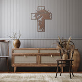 Jesus Christ Face Cross Metal Wall Art