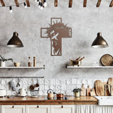 Jesus Christ Face Cross Metal Wall Art