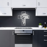 Jesus Christ Face Cross Metal Wall Art