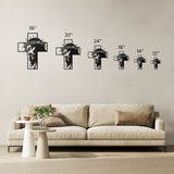 Jesus Christ Face Cross Metal Wall Art