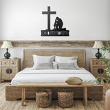 Kneeling Soldier Fallen Veteran Army Warrior Metal Wall Art