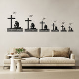 Kneeling Soldier Fallen Veteran Army Warrior Metal Wall Art