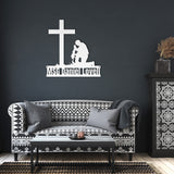 Kneeling Soldier Fallen Veteran Army Warrior Metal Wall Art