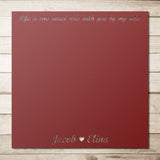 Life is one sweet ride Personalized Couple Magnetic Board