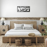 Mid Century Family Name and House Number Metal Wall Art