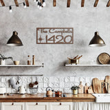 Mid Century Family Name and House Number Metal Wall Art