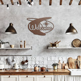 Mid Century Welcome Metal Sign