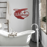 Mid Century Welcome Metal Sign