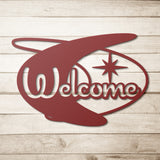Mid Century Welcome Metal Sign