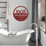 Modern House Number with Family Name Metal Sign
