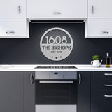 Modern House Number with Family Name Metal Sign