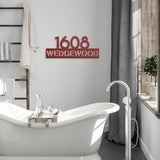 Modern House Number with Street Address Metal Sign