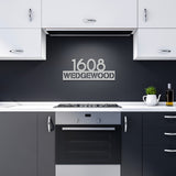 Modern House Number with Street Address Metal Sign