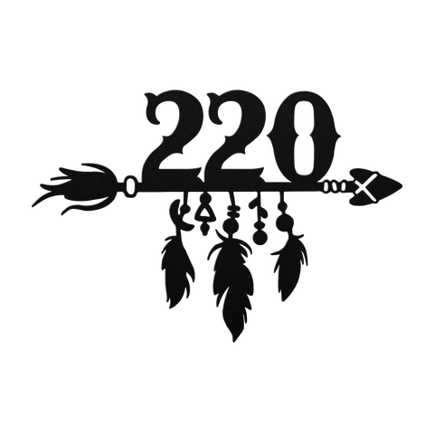 Native_Arrow_House_Number_Metal_Sign_Black_Transparent_Mockup.png