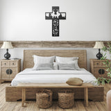 Nativity Cross Metal Wall Art