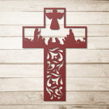 Nativity Cross Metal Wall Art