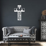 Nativity Cross Metal Wall Art