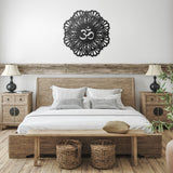 Om Mandala Flower Metal Wall Art