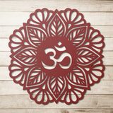 Om Mandala Flower Metal Wall Art