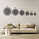 Om Mandala Flower Metal Wall Art