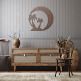 Palm Trees Oasis Beach House Metal Sign