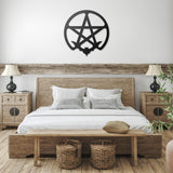 Pentagram Witchy Bat Metal Wall Art
