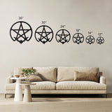 Pentagram Witchy Bat Metal Wall Art