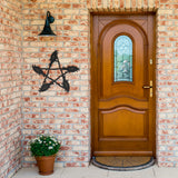 Pentagram with Broomsticks Metal Wall Art