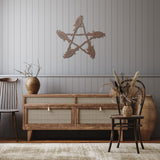 Pentagram with Broomsticks Metal Wall Art