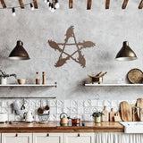 Pentagram with Broomsticks Metal Wall Art