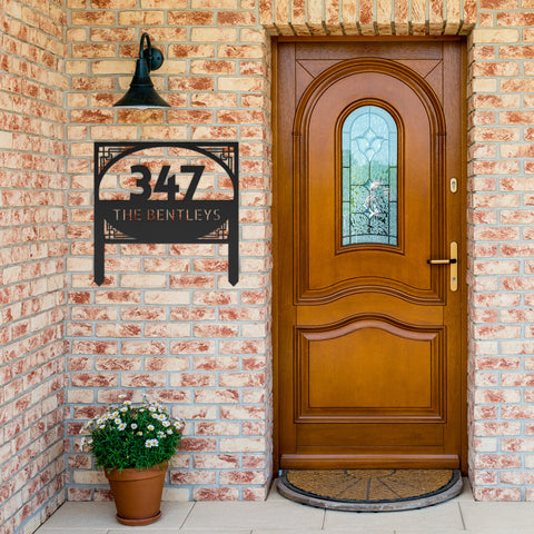 Personalized Address & Family Name Garden Metal Stake