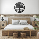 Personalized American Flag Podcast Metal Wall Art