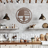 Personalized American Flag Podcast Metal Wall Art