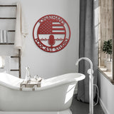 Personalized American Flag Podcast Metal Wall Art
