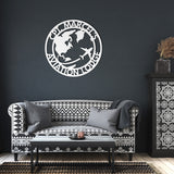 Personalized Aviation with Globe Metal Sign