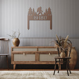 Personalized Bigfoot House Number Metal Sign with Stakes