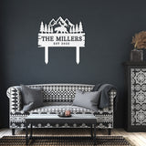 Personalized Cabin Bear and Trees Metal Sign