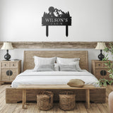 Personalized Cabin Mountain Palm Trees Metal Sign