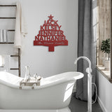 Personalized Christmas Tree Metal Wall Art
