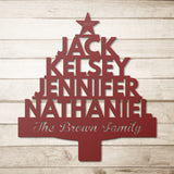 Personalized Christmas Tree Metal Wall Art