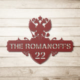 Personalized Coat of Arms with House Number Metal Sign