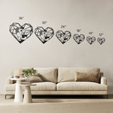 Personalized Couple Photo with Geometric Heart Metal Wall Art