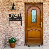 Personalized Deer in the Woods Address Metal Sign with Stakes