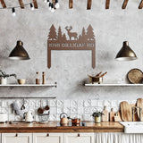 Personalized Deer in the Woods Address Metal Sign with Stakes