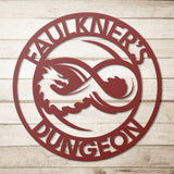 Personalized Dragon Infinity Round Metal Sign